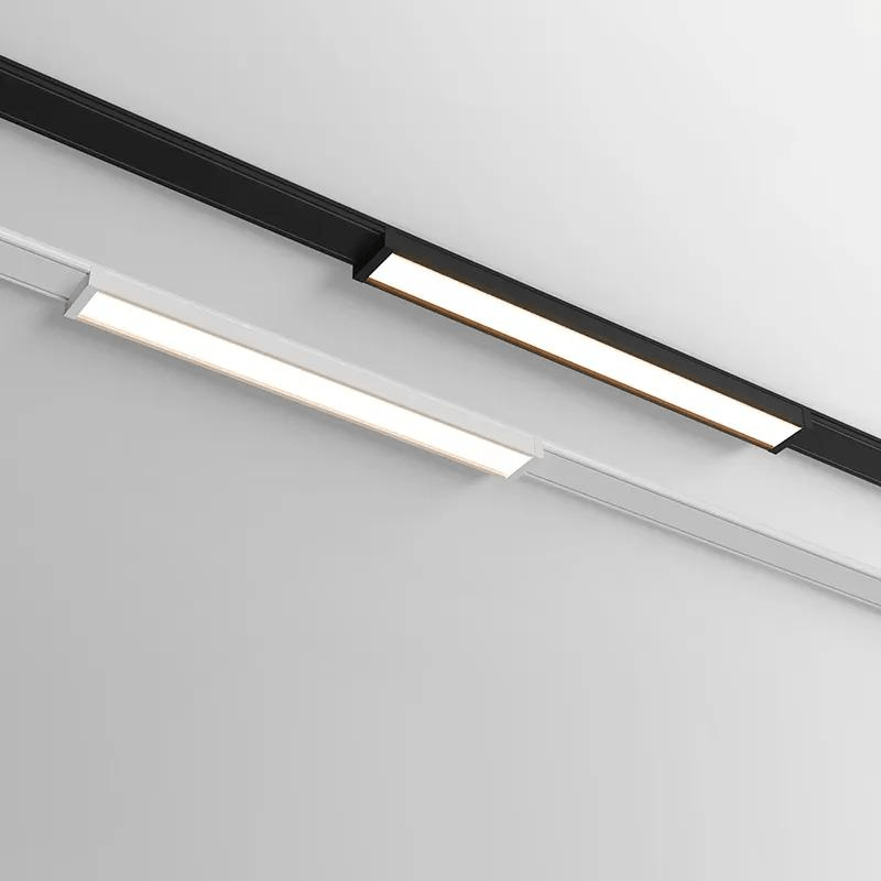 Profilé LED 12W 34cm Noir pour Rail Magnétique Extra Plat MM30 - Silamp France