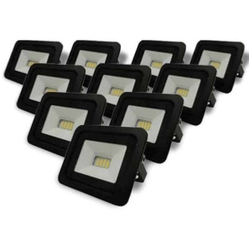 Projecteur LED Extérieur 10W IP65 Noir (Pack de 10) - Silamp France