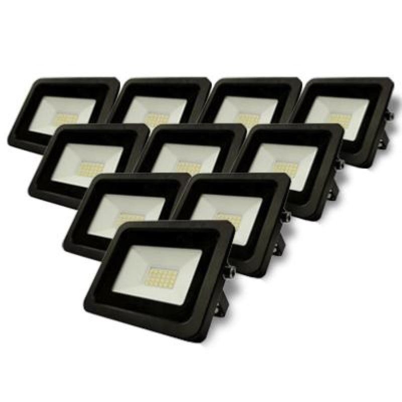 Projecteur LED Extérieur 20W IP65 Noir (Pack de 10) - Silamp France