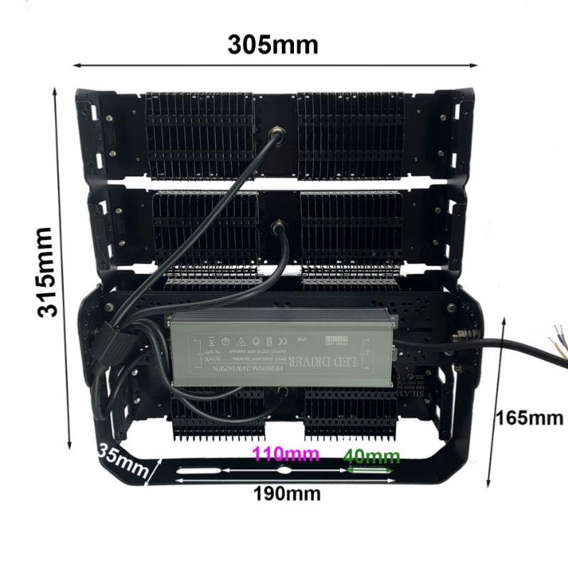 Projecteur LED Puissant Industriel 200W IP65 Noir - Silamp France