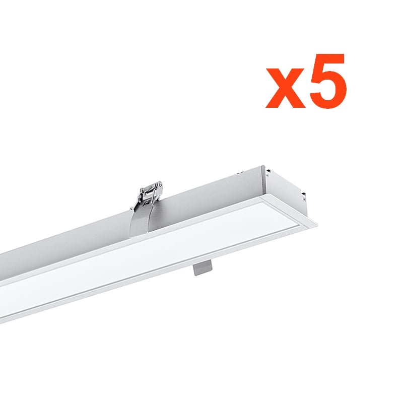 Réglette Encastrable LED 120cm 35W Blanc (Lot de 5) - Silamp France