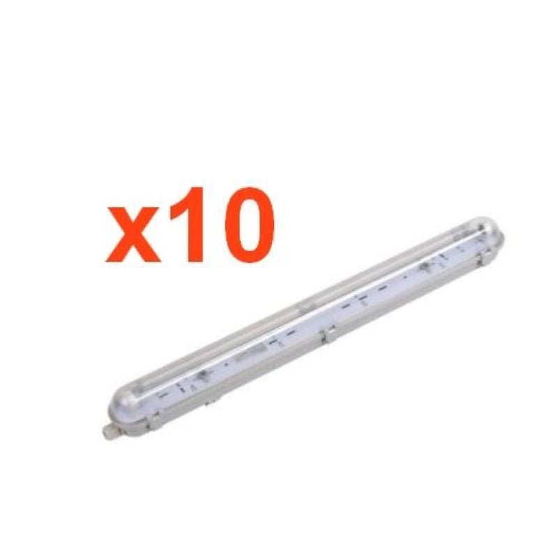 Réglette étanche pour Tube LED T8 60cm IP65 (Boitier vide) (Pack de 10) - Silamp France