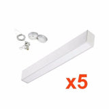 Réglette LED 120cm 24W Suspendue ALU (Pack de 5)