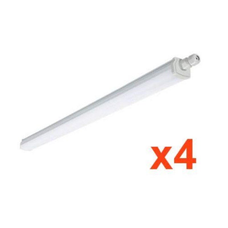 Réglette LED étanche 120cm 36W IP65 Interconnectable (Pack de 4) - Silamp France