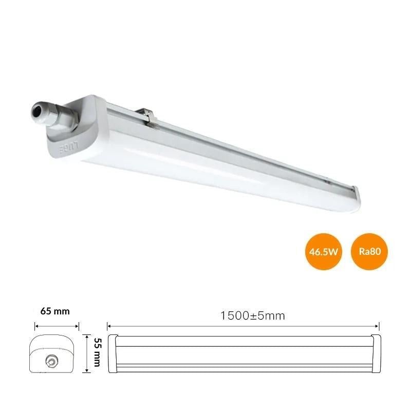 Réglette LED étanche 150cm 46.5W 120lm/W (Pack de 10) - Silamp France