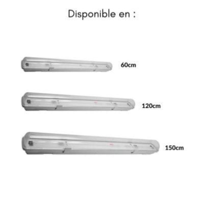 Réglette LED étanche pour Tube LED T8 120cm IP65 (boîtier vide) - Silamp France