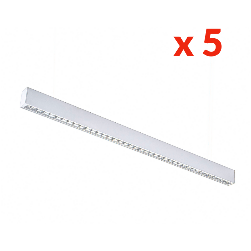 Réglette Suspendue LED 120cm 35W Blanc (Lot de 5) - Silamp France