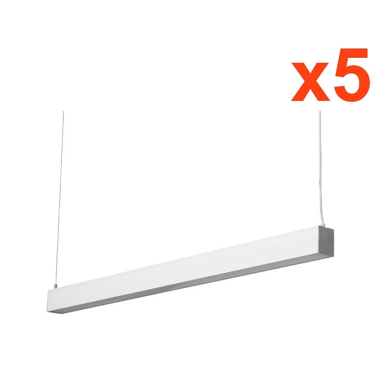 Réglette Suspendue LED Large 120cm 35W Blanc (Lot de 5) - Silamp France