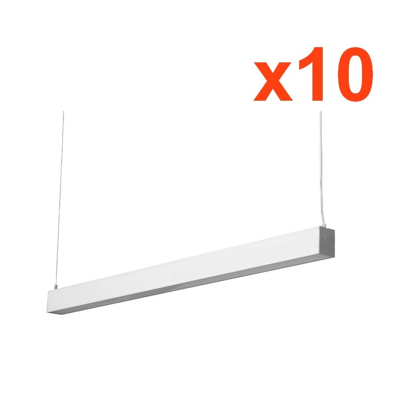 Réglette Suspendue LED Large 120cm 35W Blanc (Pack de 10) - Silamp France