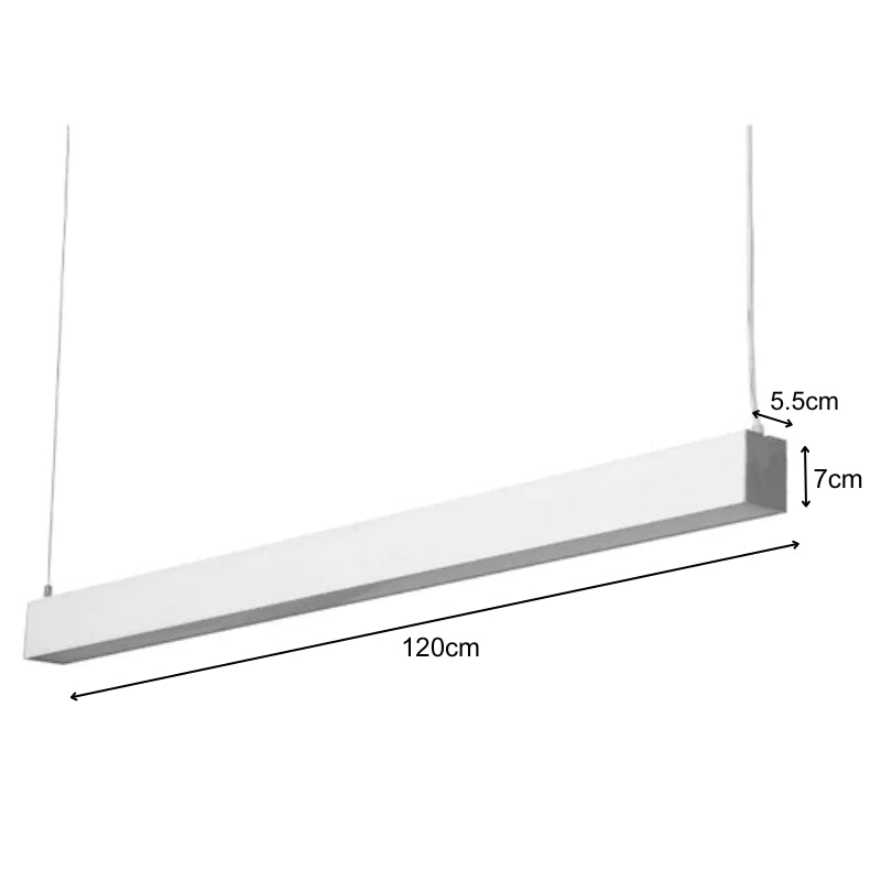 Réglette Suspendue LED Large 120cm 35W Blanc - Silamp France