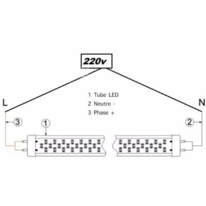 Kit de Réglette LED Etanche Double pour Tubes T8 60cm IP65 (2 Tubes Néon LED 60cm T8 10W inclus)