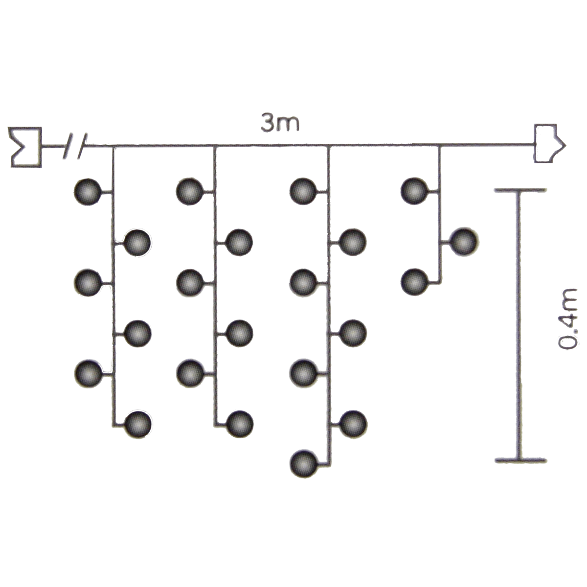 Rideau Guirlande LED 31V 3M IP44 100 LED TRANSPARENT (Guirlande seule) - Silamp France