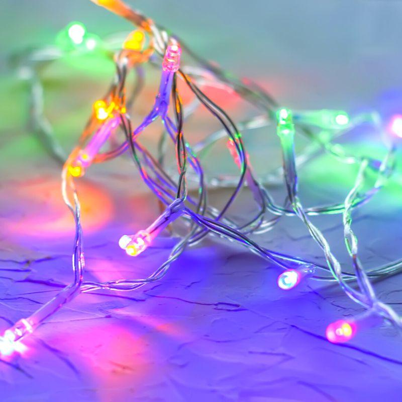 Guirlande LED Rideaux avec Etoiles 220V 2M IP44 100 LED - Multicolore (+transfo)