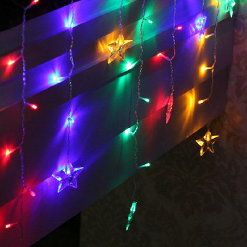 Guirlande LED Rideaux avec Etoiles 220V 2M IP44 100 LED - Multicolore (+transfo)