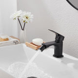 Robinet Mitigeur Lavabo Noir Carré Bec Orientable