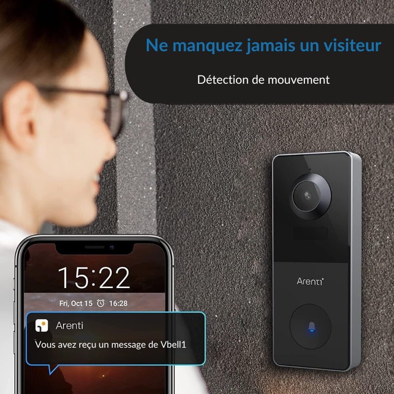 Sonnette Sans Fil Caméra Connectée WiFi 2304p Rechargeable - Silamp France