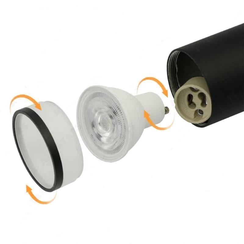 Spot LED Design en saillie NOIR pour ampoule GU10 - Silamp France