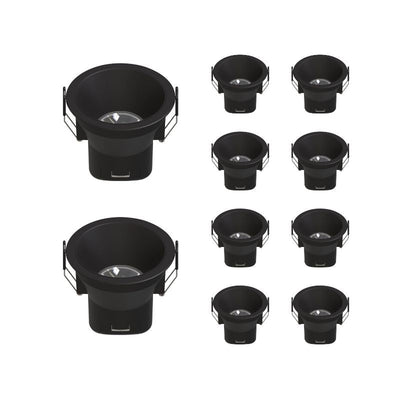 Spot LED Encastrable 9W IP44 Dimmable Noir CCT Ø85mm - 3000K/4000K/6500K (Pack de 10)