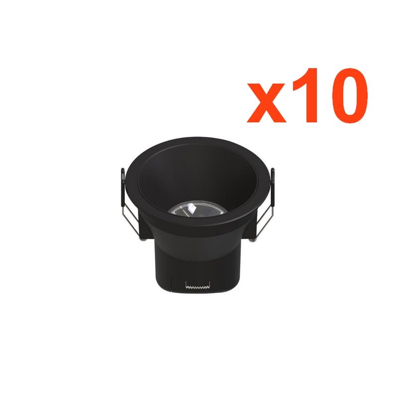 Spot LED Encastrable 9W IP44 Dimmable Noir CCT Ø85mm (Pack de 10) - Silamp France