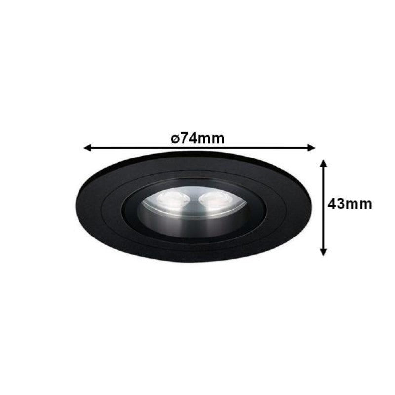 Spot LED Encastrable Orientable 5W Rond Noir SMD - Silamp France