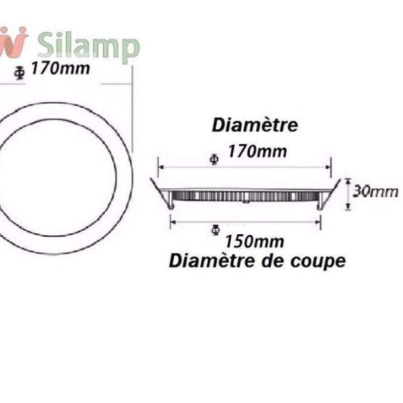 Spot LED Encastrable Rond ALU 12W (Pack de 5) - Silamp France