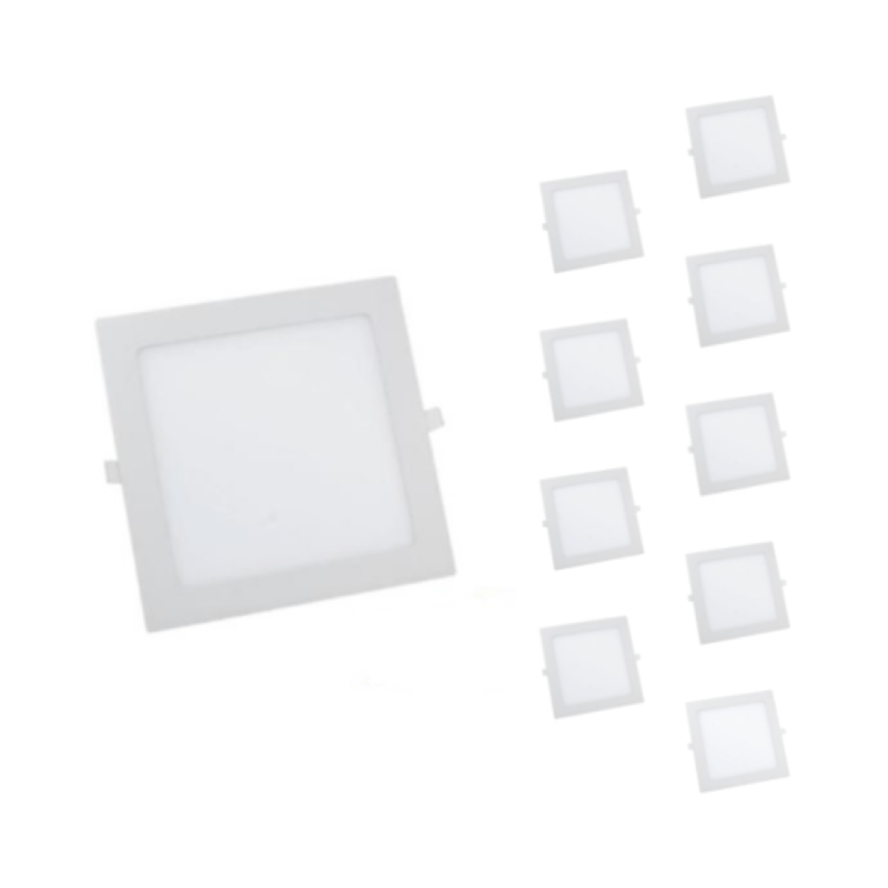 Spot LED Extra Plat Carré 24W Blanc (Pack de 10) - Silamp France