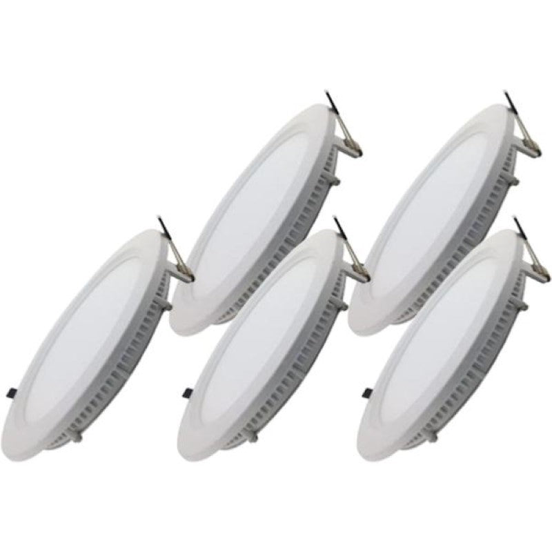 Spot LED Extra Plat Rond 24W Blanc (Pack de 5) - Silamp France
