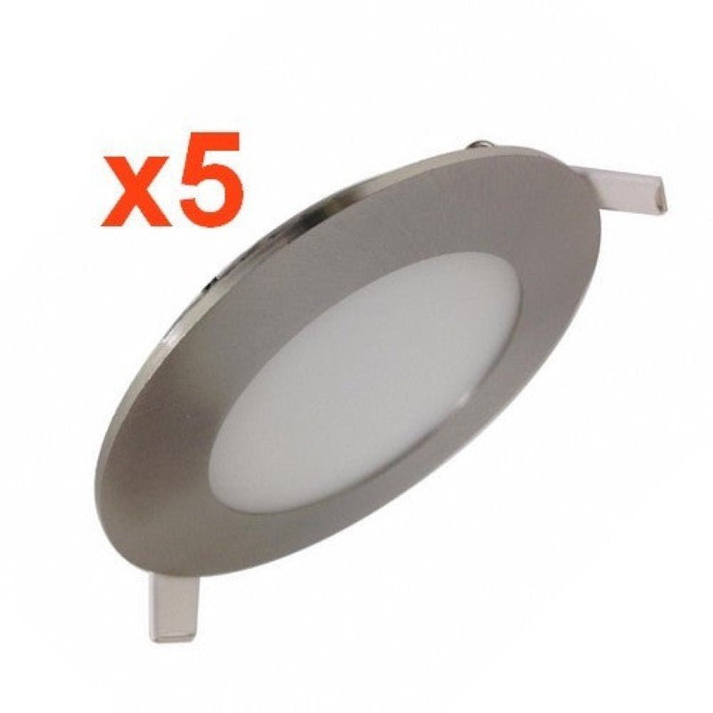 Spot LED Extra Plat Rond ALU 6W (Pack de 5) - Silamp France