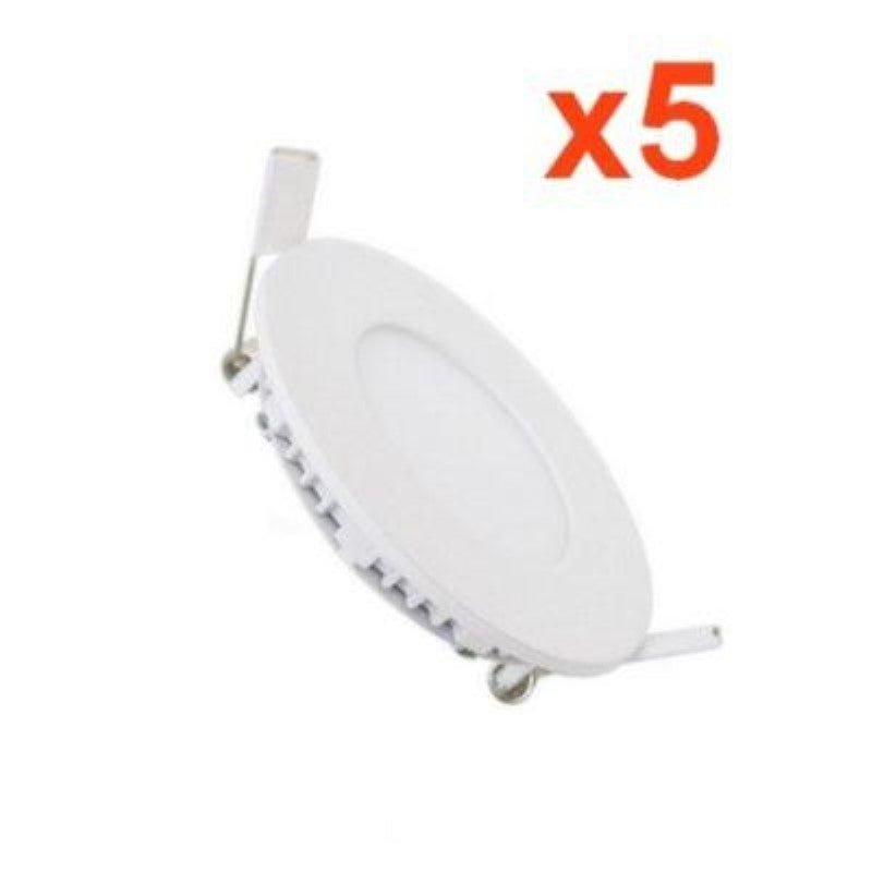 Spot LED Extra Plat Rond BLANC 3W (Pack de 5) - Silamp France