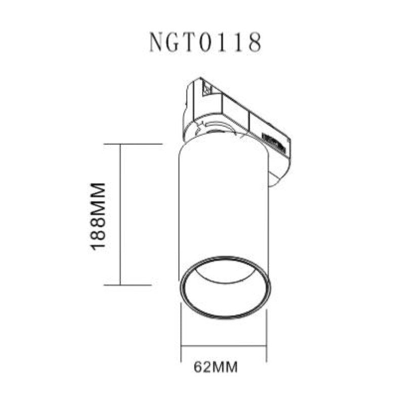 Spot LED sur Rail 18W 38° Monophasé BLANC (Pack de 5) - Silamp France