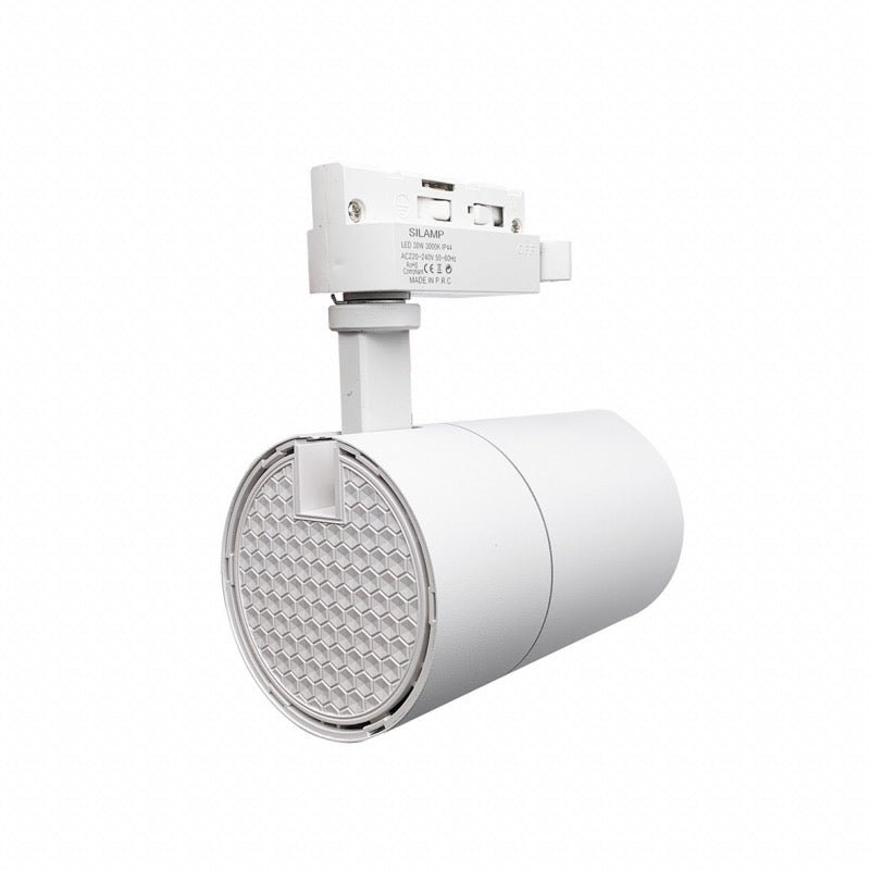 Spot LED sur Rail 30W 80° Compact Monophasé BLANC (Pack de 20) - Silamp France