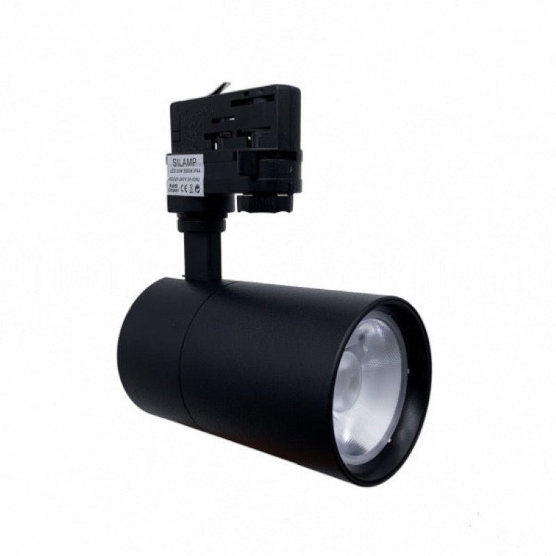 Spot LED sur Rail 30W 80° Compact Triphasé NOIR - Silamp France