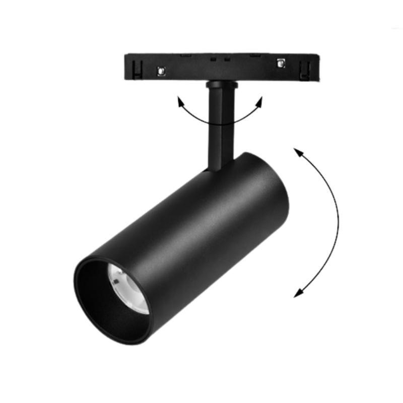 Spot LED sur Rail Magnétique 48V 12W Dimmable Orientable NOIR - Silamp France