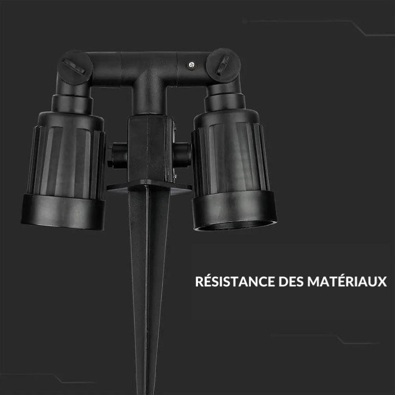 Spot à Piquer LED 2 Têtes Extérieur IP44 pour Ampoule E27