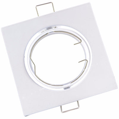 Support Spot Encastrable GU10 LED Orientable Carré BLANC