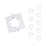 Support Spot Encastrable GU10 LED Orientable Carré BLANC (Pack de 10)