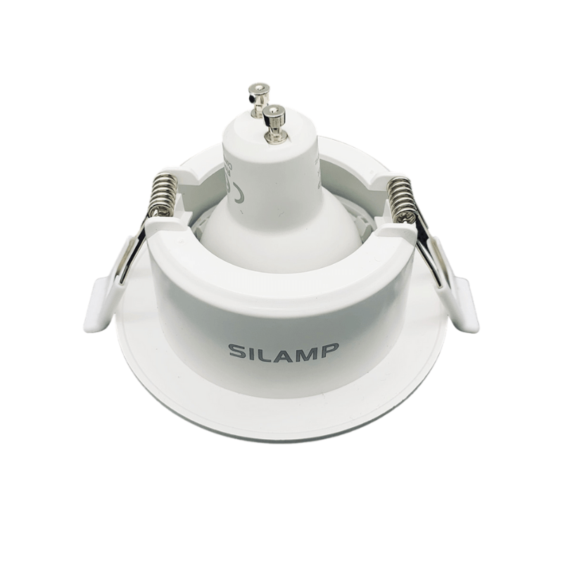 Support Spot Encastrable GU10 LED Orientable Rond BLANC (Pack de 10) - Silamp France