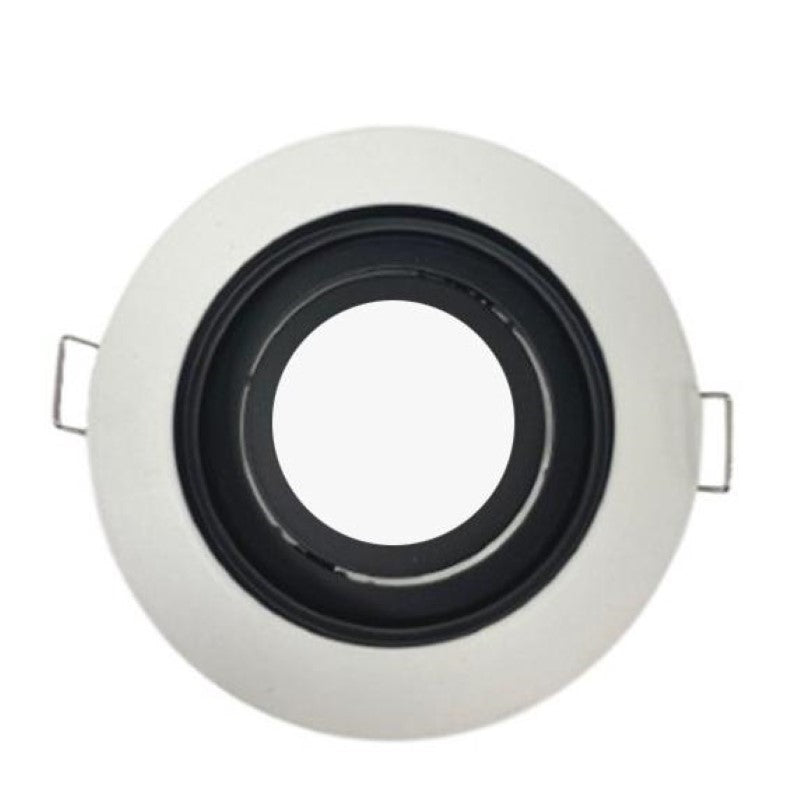 Support Spot Encastrable GU10 Orientable Rond Blanc/Noir - Silamp France