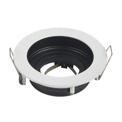 Support Spot Encastrable GU10 Orientable Rond Blanc/Noir