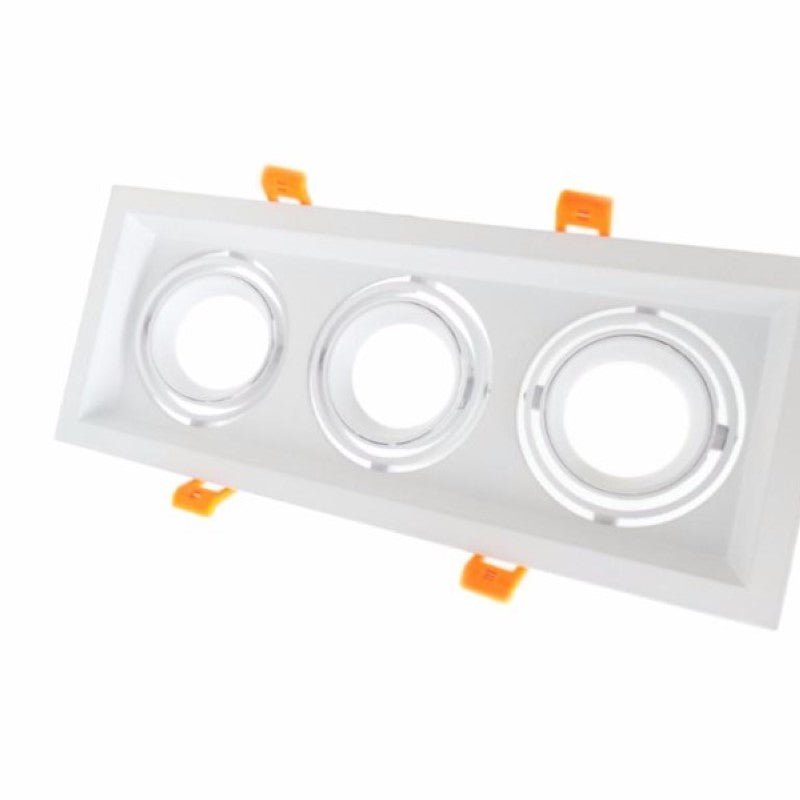 Support Spot GU10 LED Encastrable Triple Projecteur - Silamp France