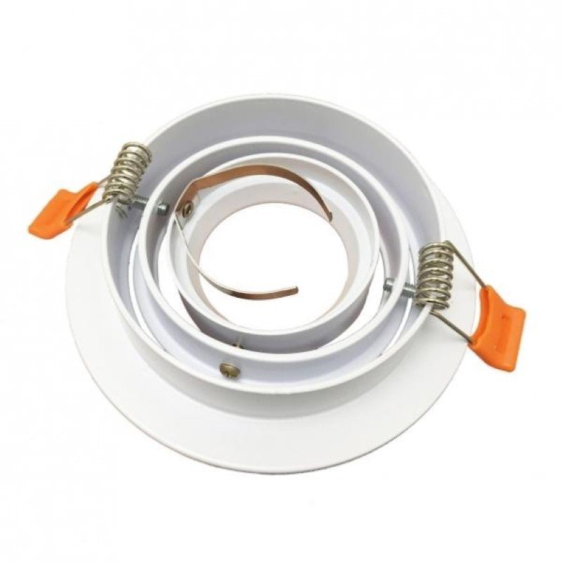 Support Spot GU10 LED Rond Blanc 110mm Orientable - Silamp France