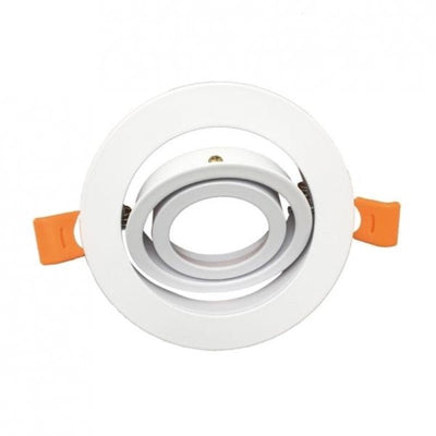 Support Spot GU10 LED Rond Blanc 110mm Orientable