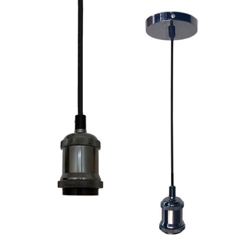 Suspension Ampoule E27 Noir Métallique Cloche - Silamp France