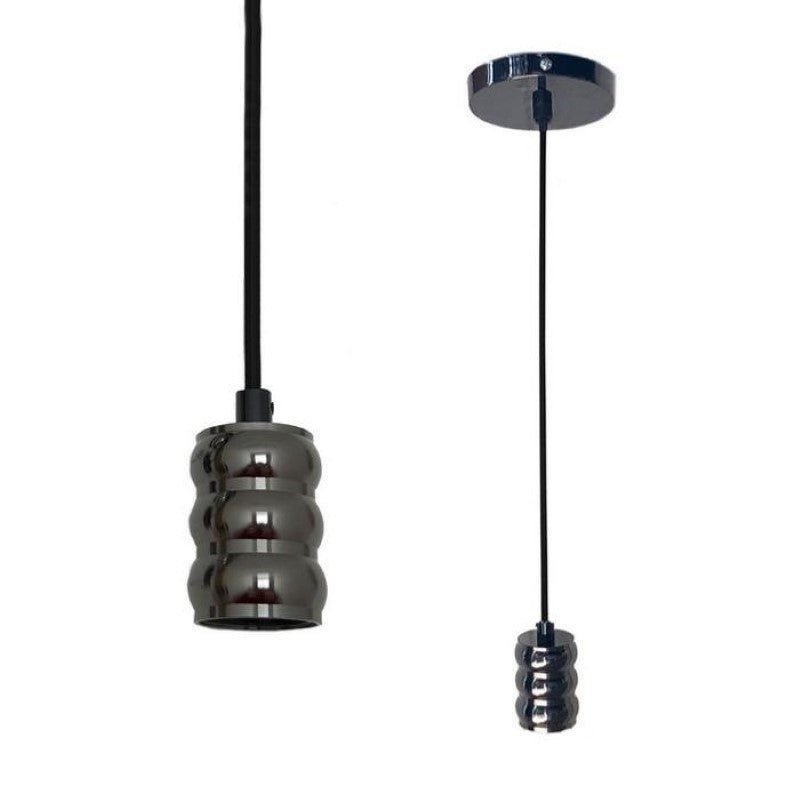 Suspension luminaire Ampoule E27 Noir Métallique Cylindrique - Silamp France