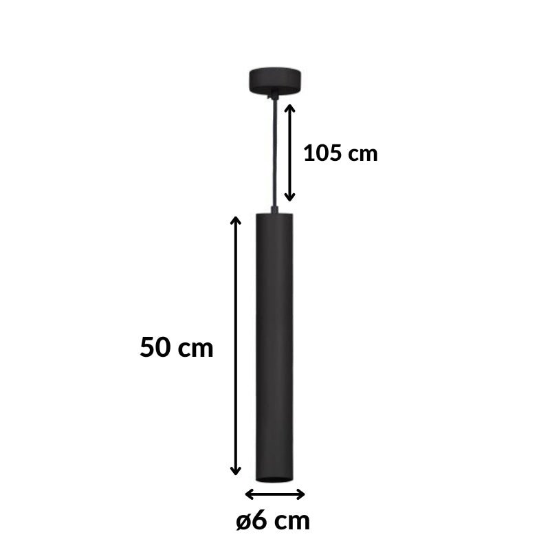 Suspension Luminaire GU10 IP20 50cm Noire - Silamp France