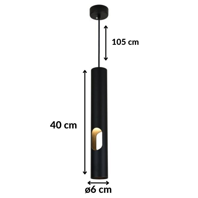 Suspension Perforée Noire 40cm pour Ampoule GU10 - Silamp France