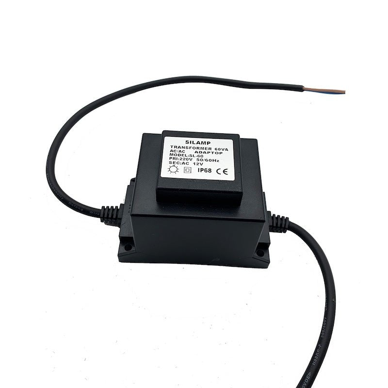Transformateur 220V 12V étanche IP68 60W pour Piscine - Silamp France